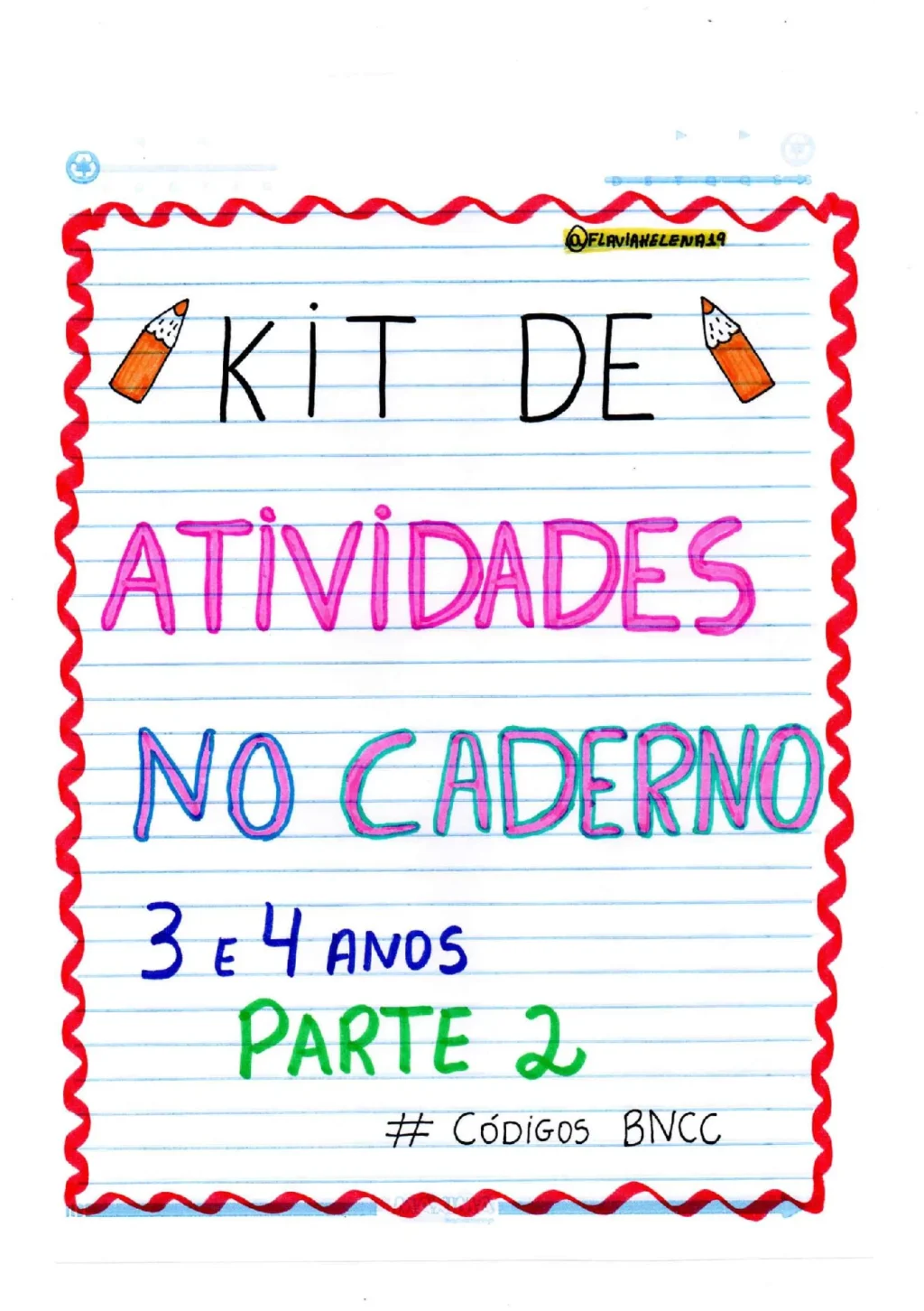 Kit de atividades no caderno para 3 e 4 anos – Parte 2