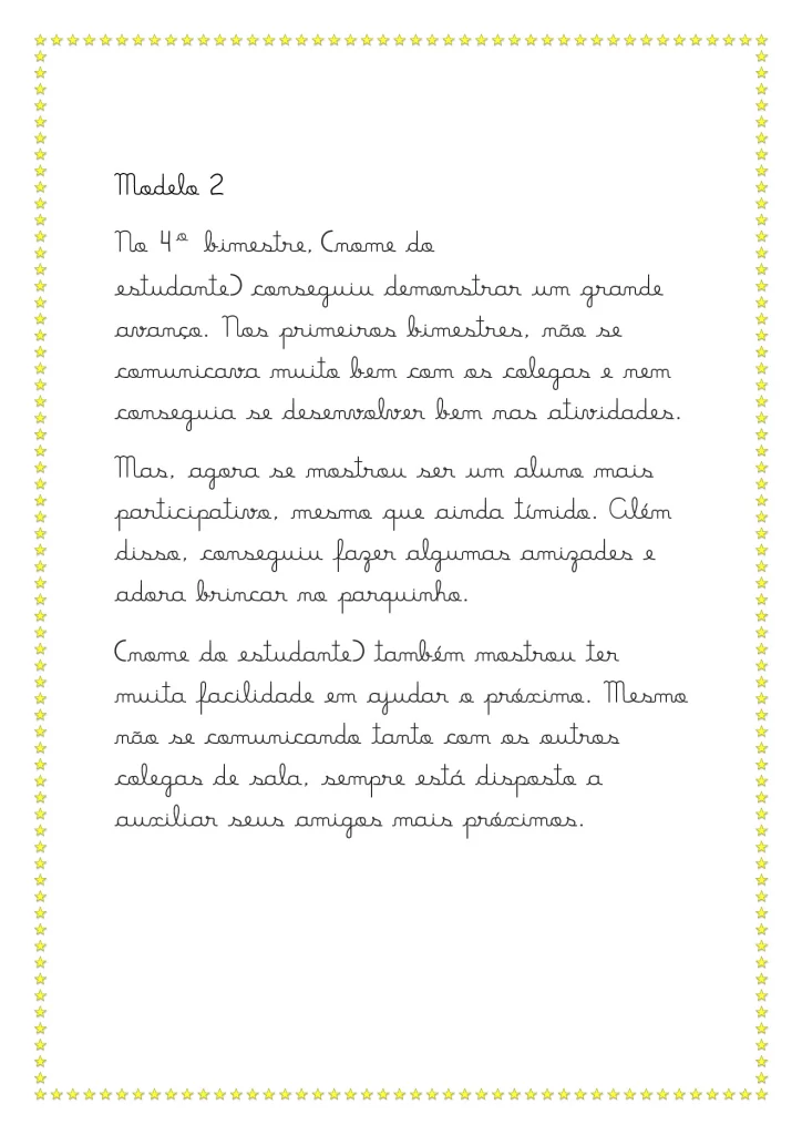 Modelos de relatórios da educação infantil — p3 | Atividades Educação Infantil (ensinoja.com.br)