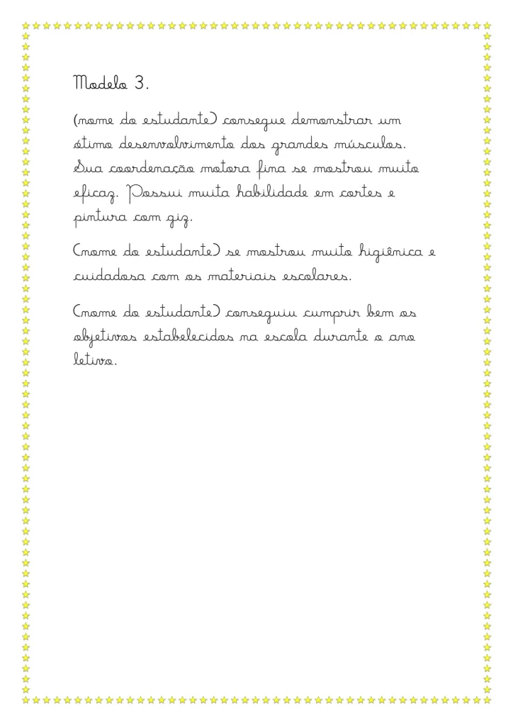 Modelos de relatórios da educação infantil — p4 | Atividades Educação Infantil (ensinoja.com.br)