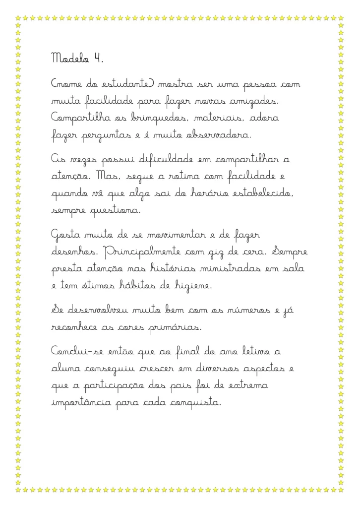 Modelos de relatórios da educação infantil — p5 | Atividades Educação Infantil (ensinoja.com.br)