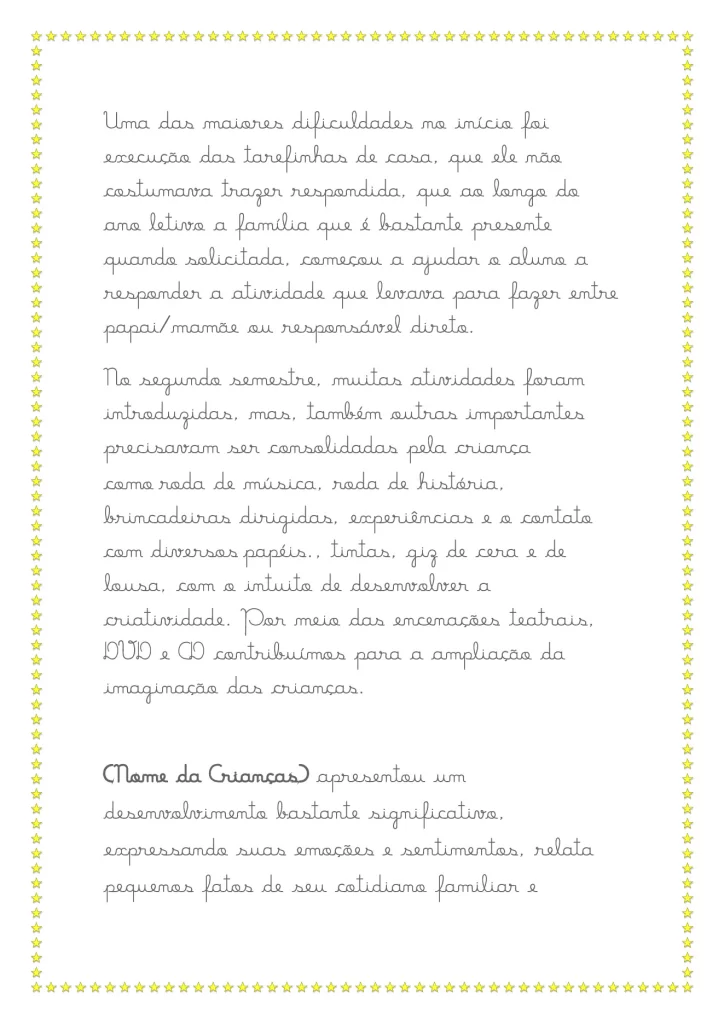 Modelos de relatórios da educação infantil — p8 | Atividades Educação Infantil (ensinoja.com.br)
