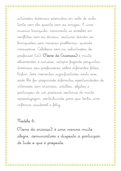 Modelos de relatórios da educação infantil — p9 | Atividades Educação Infantil (ensinoja.com.br)
