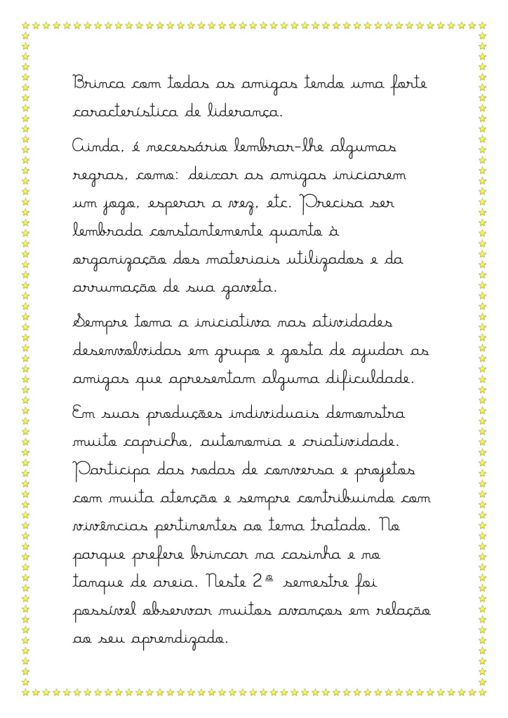 Modelos de relatórios da educação infantil — p10 | Atividades Educação Infantil (ensinoja.com.br)