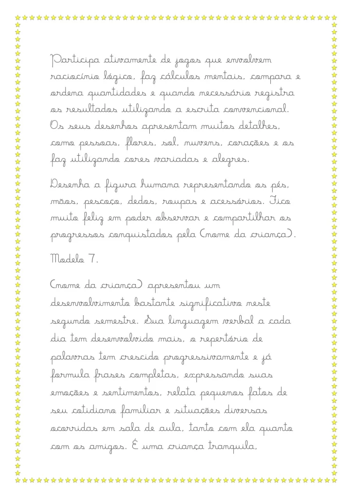 Modelos de relatórios da educação infantil — p12 | Atividades Educação Infantil (ensinoja.com.br)