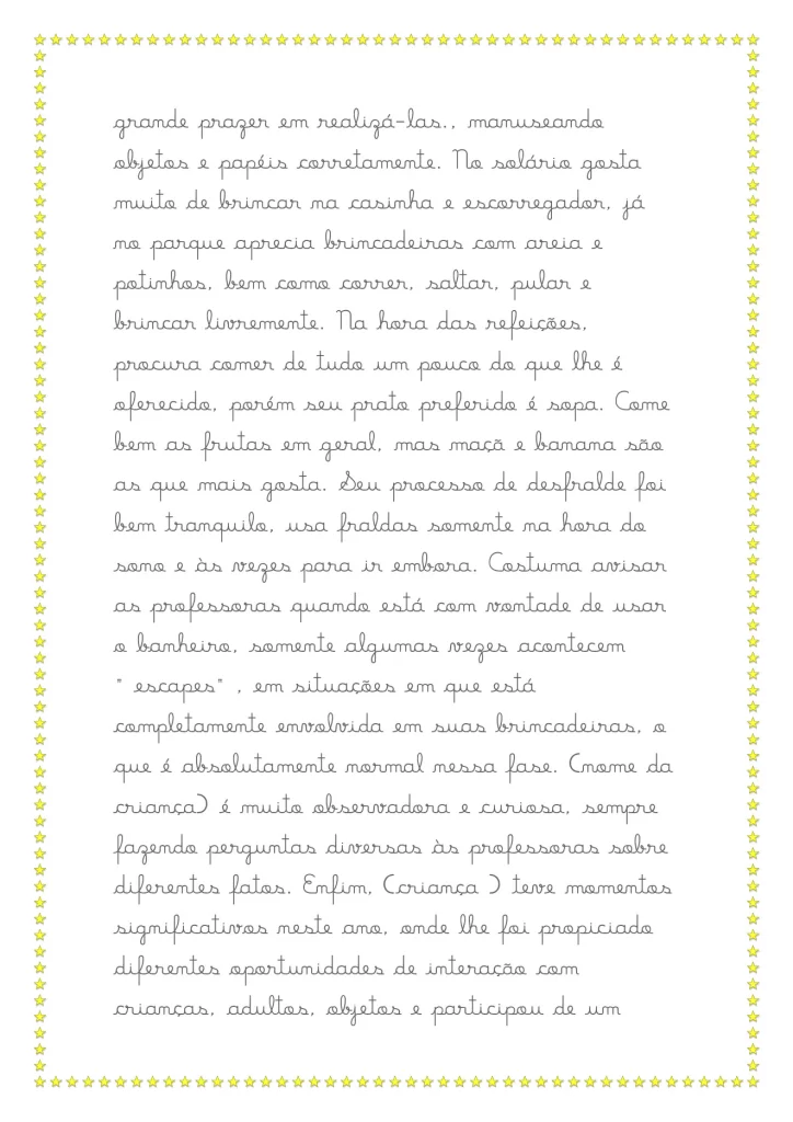 Modelos de relatórios da educação infantil — p14 | Atividades Educação Infantil (ensinoja.com.br)