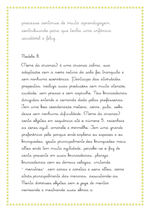 Modelos de relatórios da educação infantil — p15 | Atividades Educação Infantil (ensinoja.com.br)