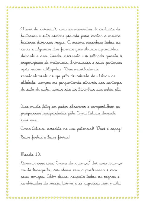 Modelos de relatórios da educação infantil — p22 | Atividades Educação Infantil (ensinoja.com.br)