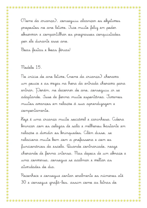 Modelos de relatórios da educação infantil — p26 | Atividades Educação Infantil (ensinoja.com.br)