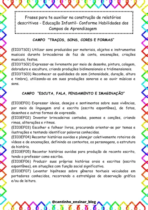 Modelos de relatórios individuais na educação infantil — p24 | Atividades Educação Infantil (ensinoja.com.br)