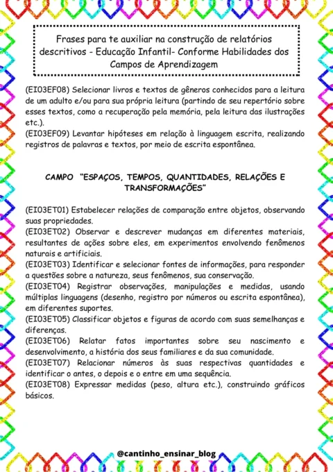 Modelos de relatórios individuais na educação infantil — p25 | Atividades Educação Infantil (ensinoja.com.br)