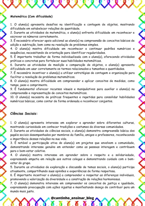 Modelos de relatórios individuais na educação infantil — p28 | Atividades Educação Infantil (ensinoja.com.br)