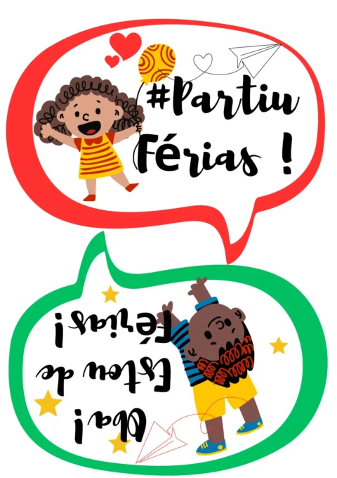 Plaquinhas “Partiu Férias” para Imprimir (PDF) – 1º ao 5º Ano + “O Ano Letivo Terminou!