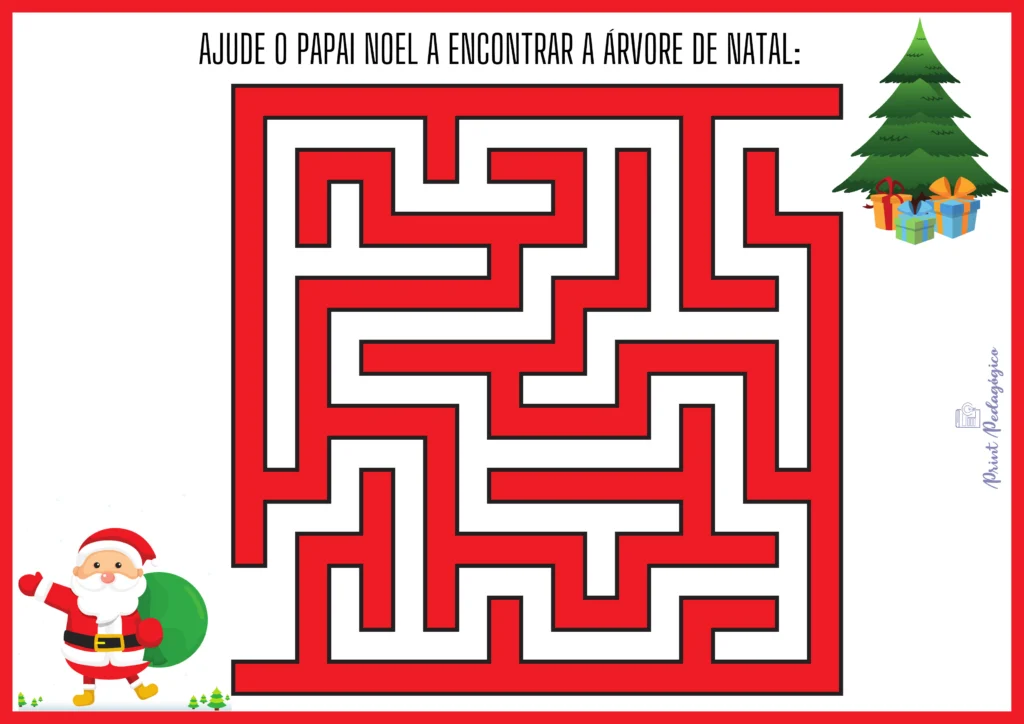 Atividades de labirinto para o Natal — p1 | Atividades Educação Infantil (ensinoja.com.br)
