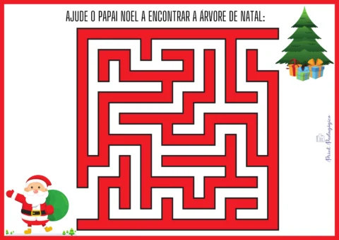 Atividades de labirinto para o Natal
