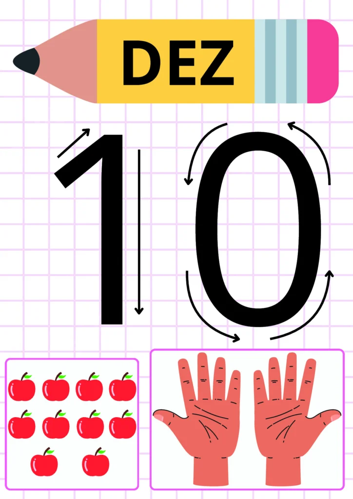 Atividades Números 1 a 10 com Setas para Imprimir PDF — p10 | Atividades Educação Infantil (ensinoja.com.br)