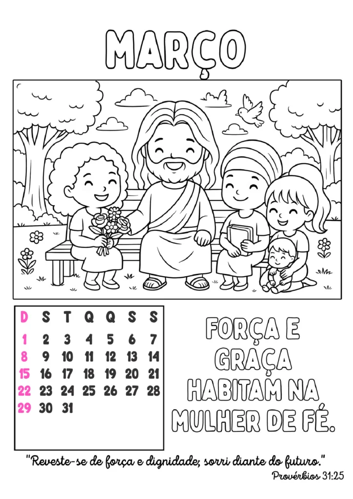 Calendário 2026 com fé e cor para crianças — p4 | Atividades Educação Infantil (ensinoja.com.br)
