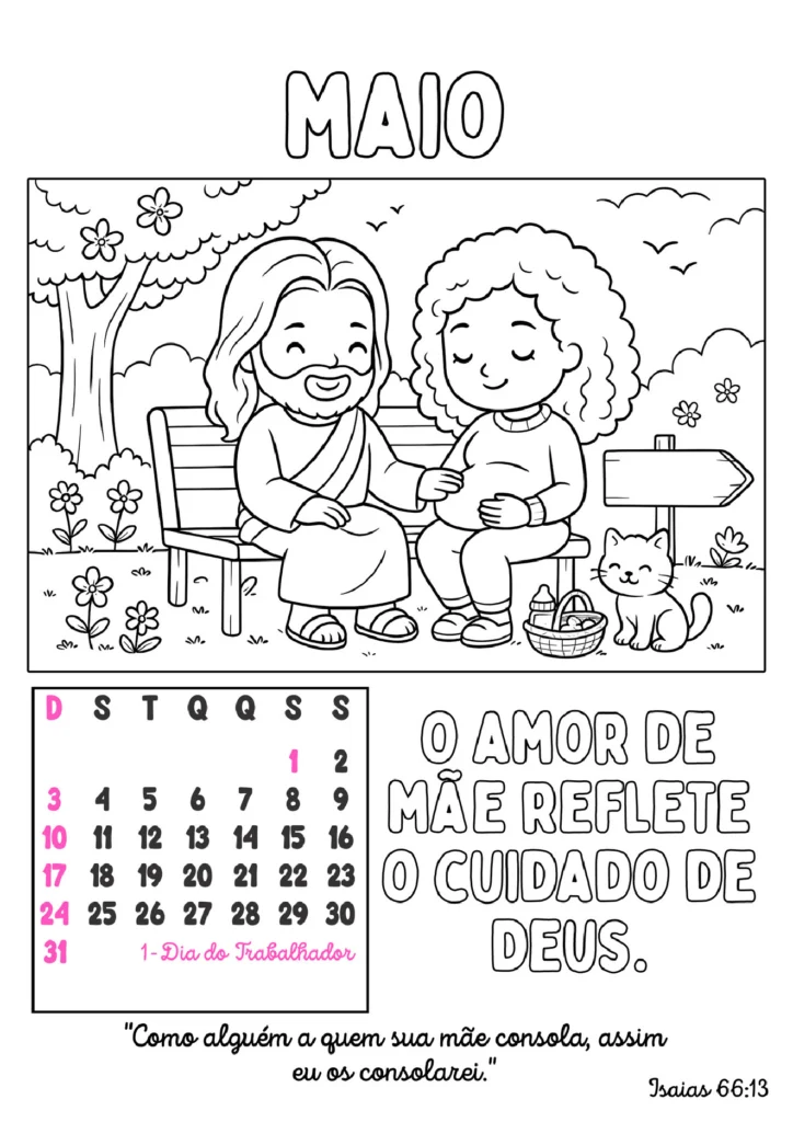 Calendário 2026 com fé e cor para crianças — p6 | Atividades Educação Infantil (ensinoja.com.br)