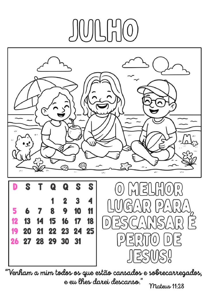 Calendário 2026 com fé e cor para crianças — p8 | Atividades Educação Infantil (ensinoja.com.br)