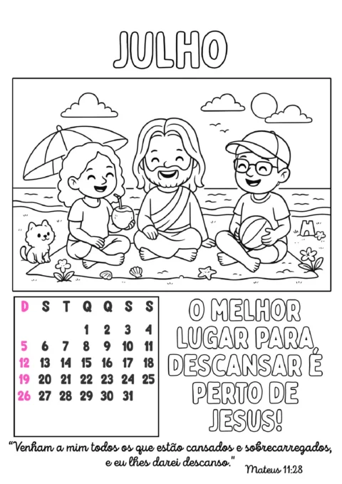 Calendário 2026 com fé e cor para crianças — p8 | Atividades Educação Infantil (ensinoja.com.br)