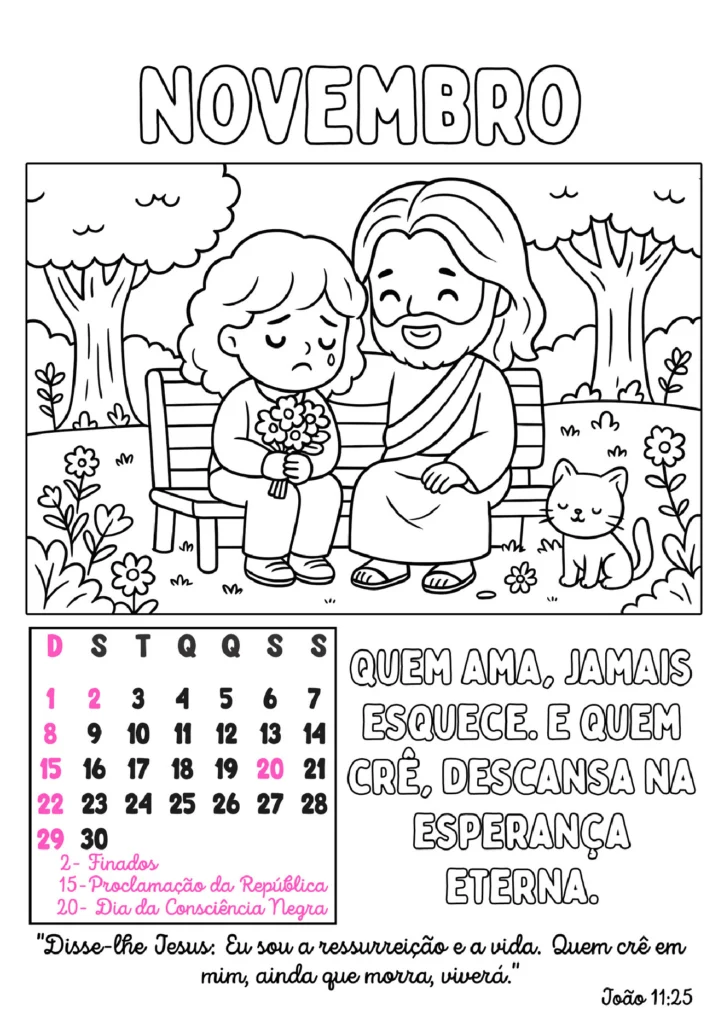 Calendário 2026 com fé e cor para crianças — p12 | Atividades Educação Infantil (ensinoja.com.br)