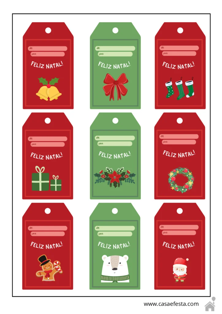 Etiquetas e adesivos de Natal para presentear — p4 | Atividades Educação Infantil (ensinoja.com.br)