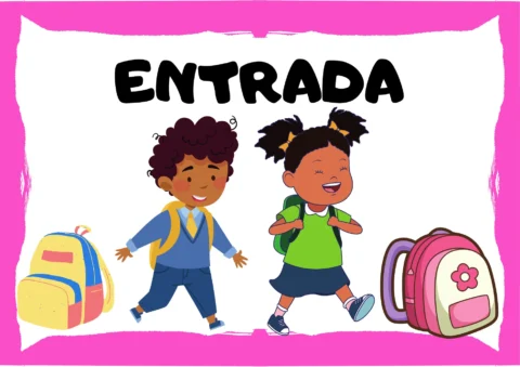 Cartaz de rotina escolar para crianças