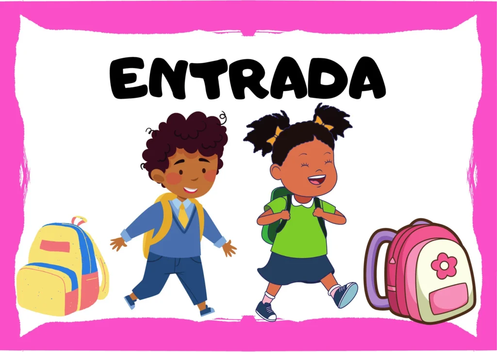 Cartaz de rotina escolar para crianças