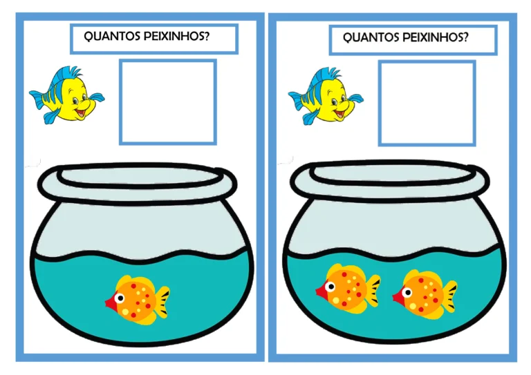 Jogo Quantos Peixinhos: Conte e Marque 1 a 10 (PDF)