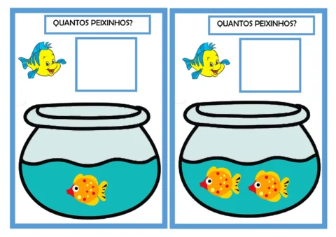 Jogo Quantos Peixinhos: Conte e Marque 1 a 10 (PDF)