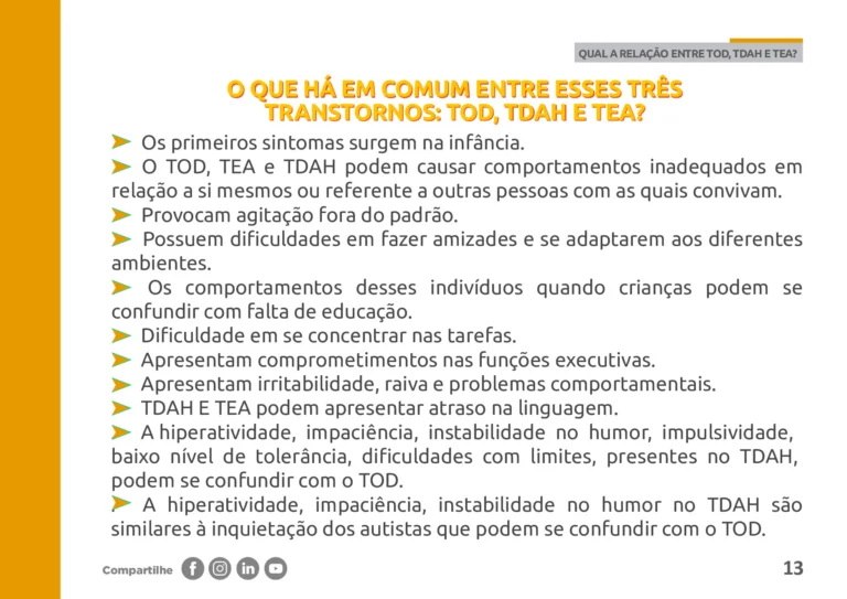 TOD, TDAH e TEA: guia de diferenças e comorbidades (PDF) — p13 | Atividades Educação Infantil (ensinoja.com.br)