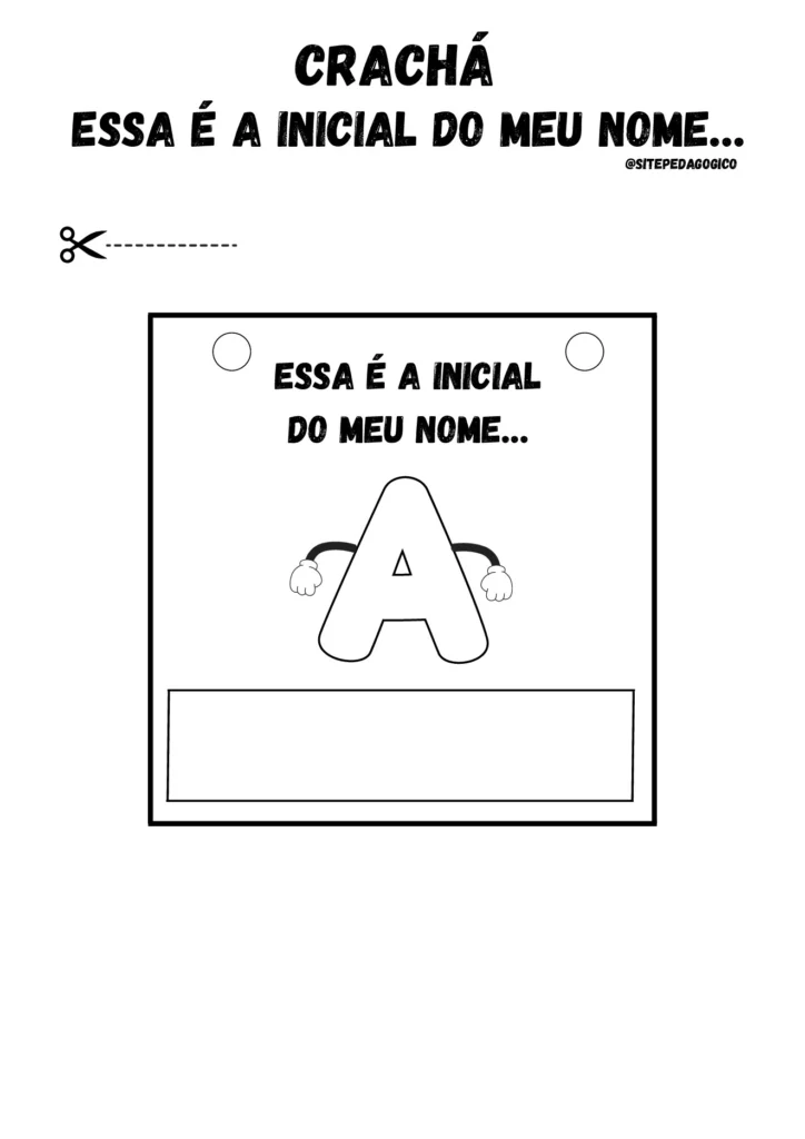 Atividade de crachá com iniciais do nome — p1 | Atividades Educação Infantil (ensinoja.com.br)