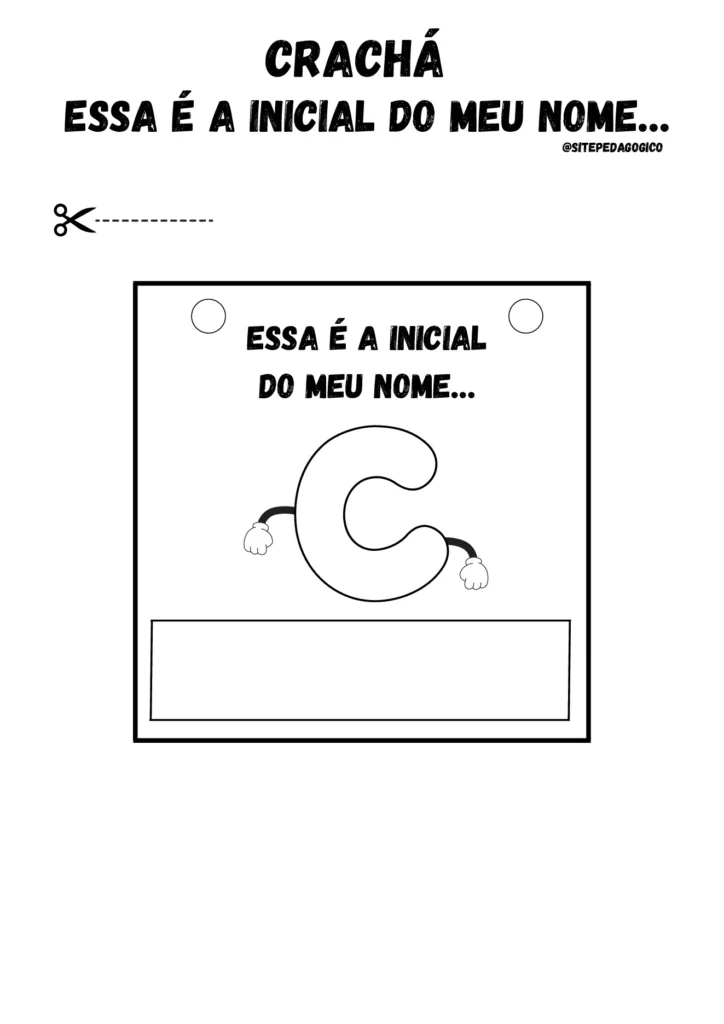 Atividade de crachá com iniciais do nome — p3 | Atividades Educação Infantil (ensinoja.com.br)