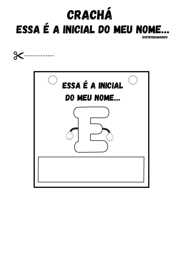 Atividade de crachá com iniciais do nome — p5 | Atividades Educação Infantil (ensinoja.com.br)