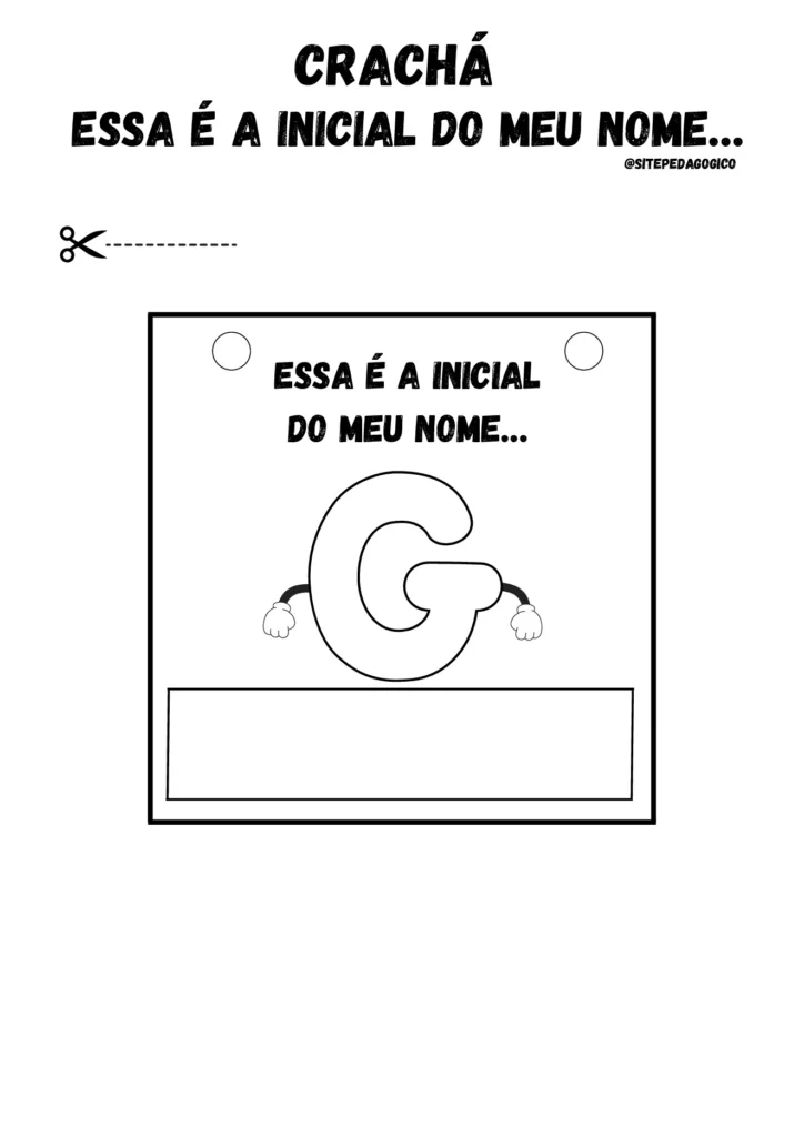 Atividade de crachá com iniciais do nome — p7 | Atividades Educação Infantil (ensinoja.com.br)