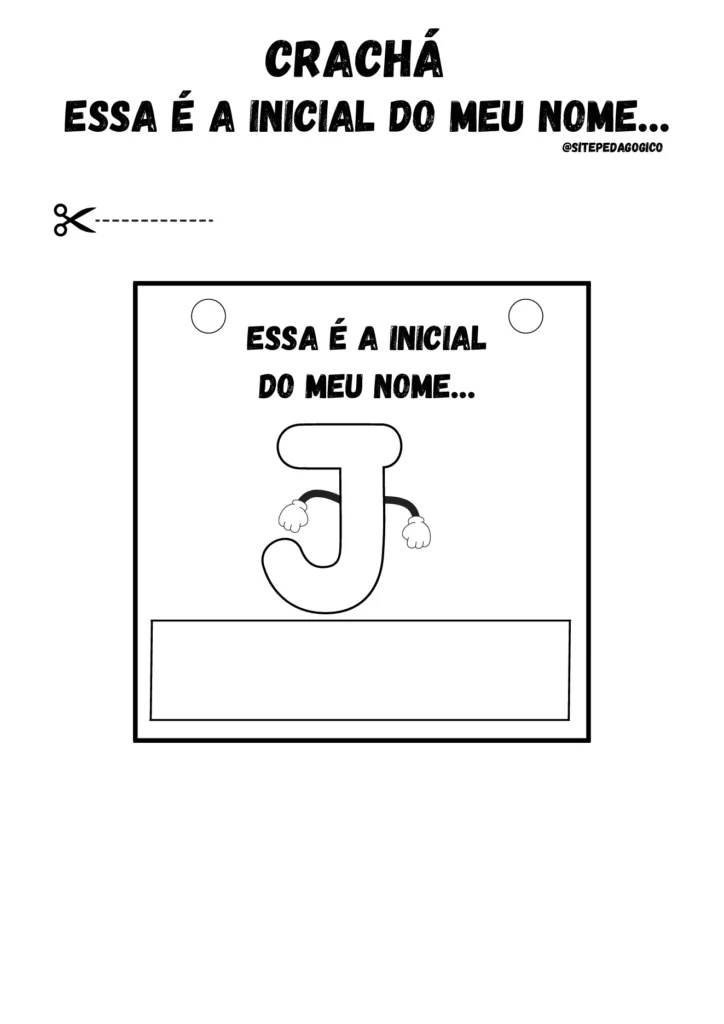 Atividade de crachá com iniciais do nome — p10 | Atividades Educação Infantil (ensinoja.com.br)