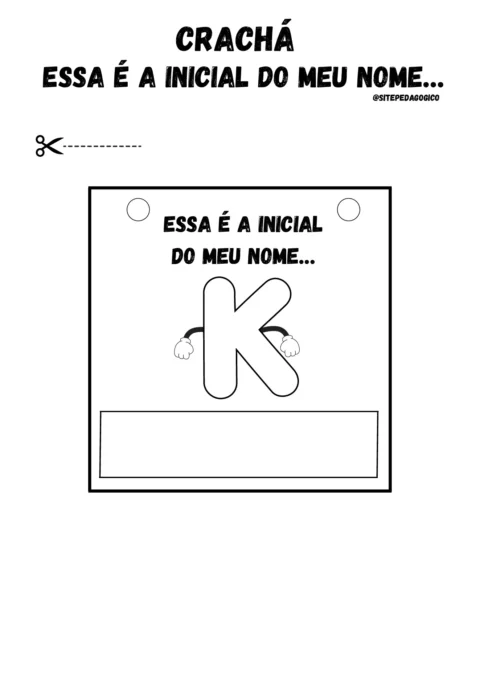 Atividade de crachá com iniciais do nome — p11 | Atividades Educação Infantil (ensinoja.com.br)