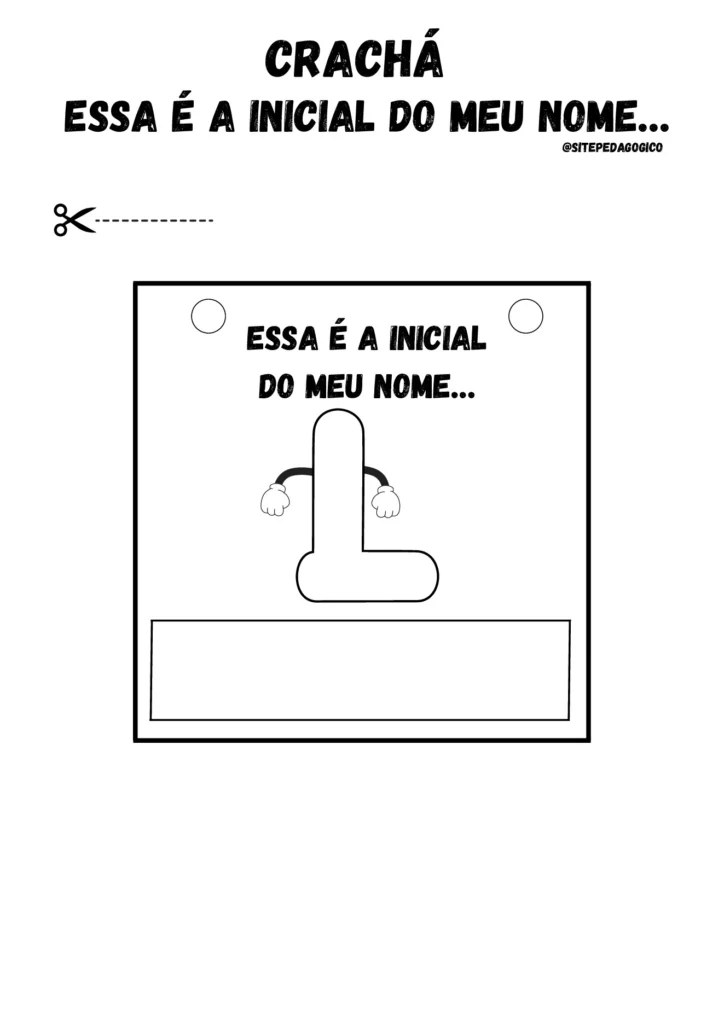 Atividade de crachá com iniciais do nome — p12 | Atividades Educação Infantil (ensinoja.com.br)