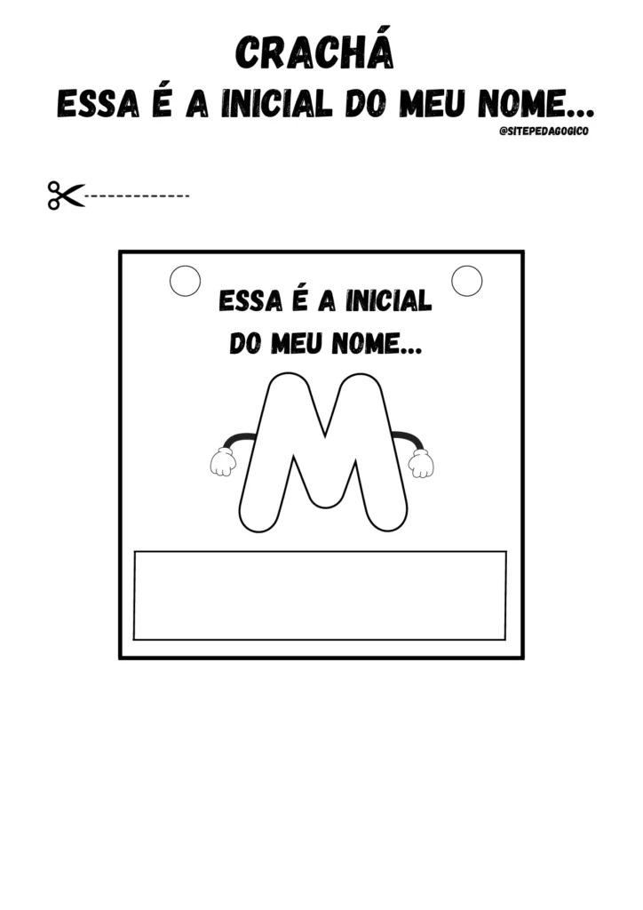 Atividade de crachá com iniciais do nome — p13 | Atividades Educação Infantil (ensinoja.com.br)