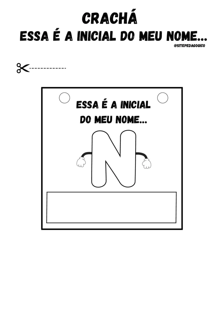 Atividade de crachá com iniciais do nome — p14 | Atividades Educação Infantil (ensinoja.com.br)