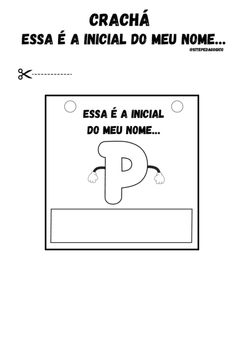 Atividade de crachá com iniciais do nome — p16 | Atividades Educação Infantil (ensinoja.com.br)