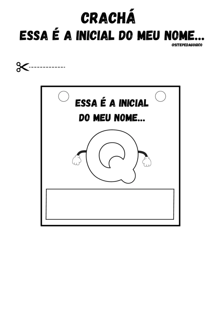 Atividade de crachá com iniciais do nome — p17 | Atividades Educação Infantil (ensinoja.com.br)