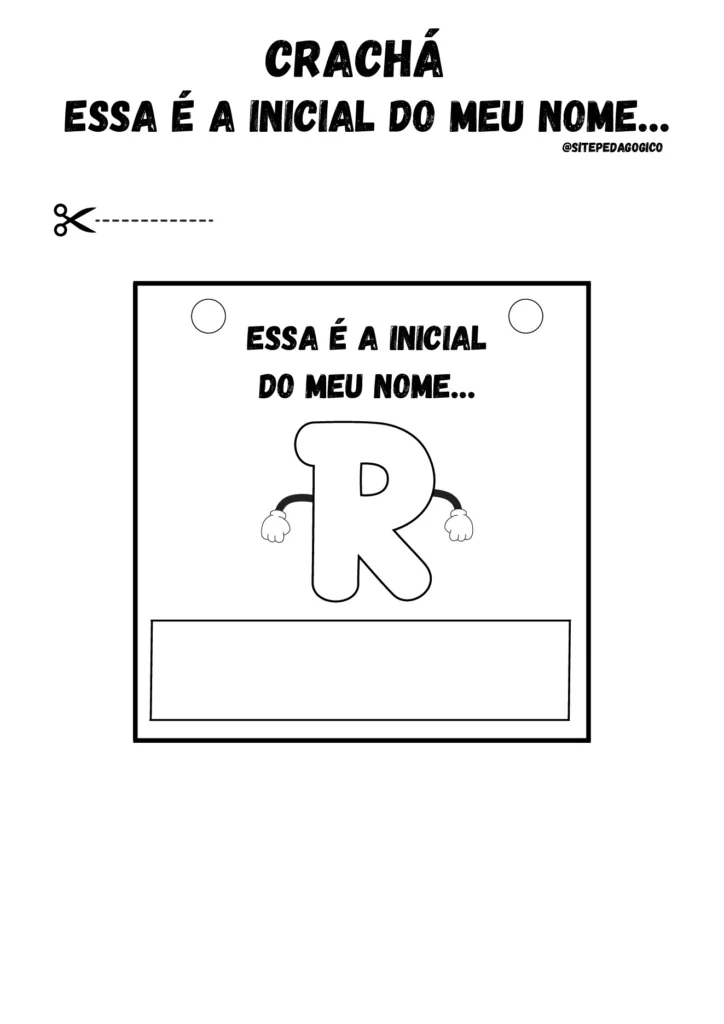 Atividade de crachá com iniciais do nome — p18 | Atividades Educação Infantil (ensinoja.com.br)