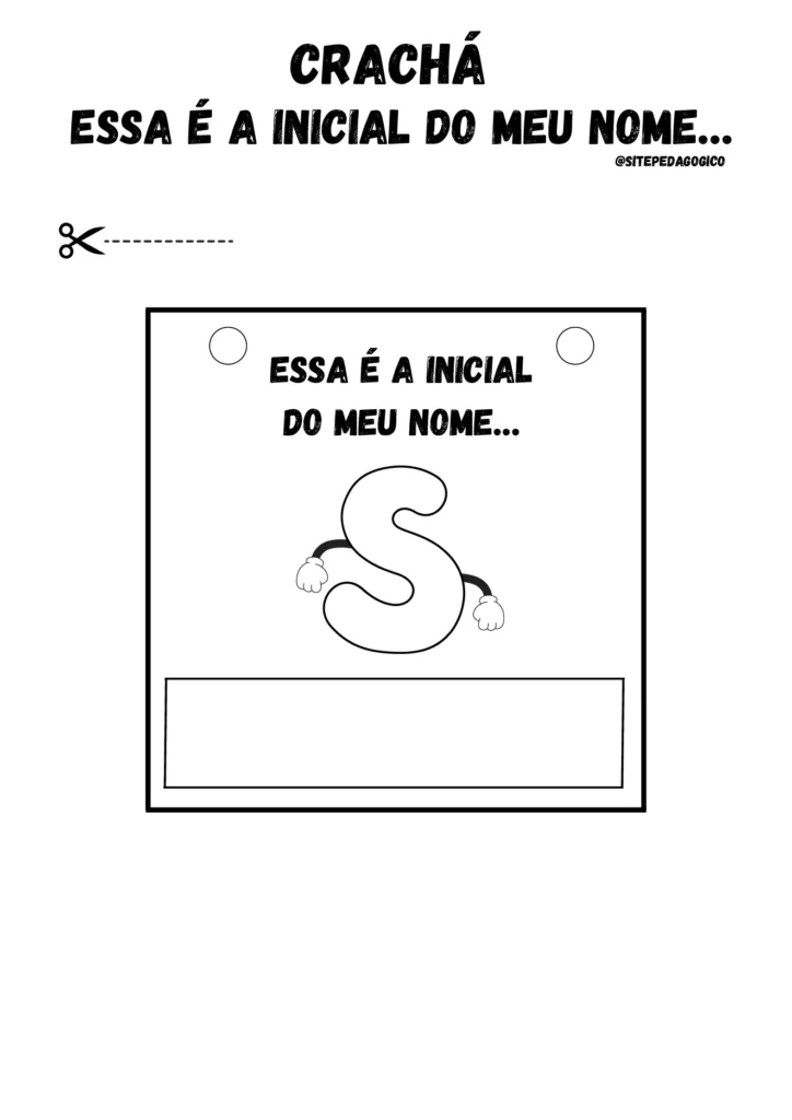 Atividade de crachá com iniciais do nome — p19 | Atividades Educação Infantil (ensinoja.com.br)