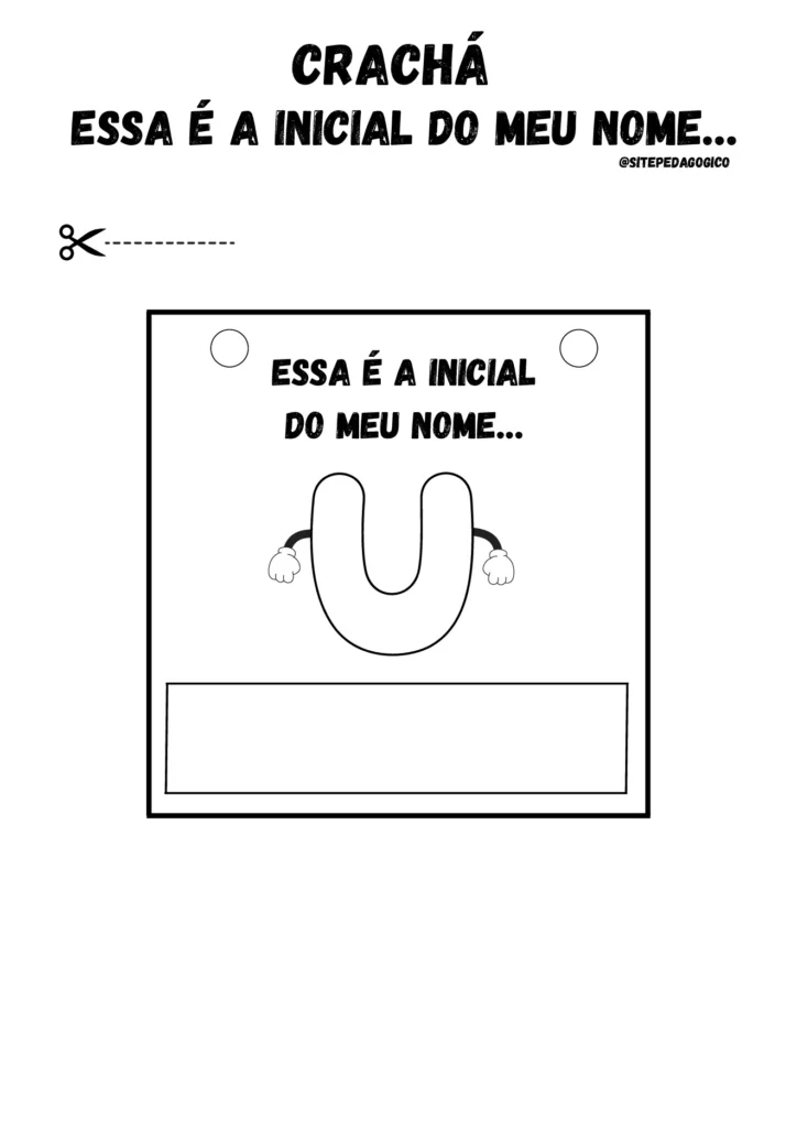 Atividade de crachá com iniciais do nome — p21 | Atividades Educação Infantil (ensinoja.com.br)