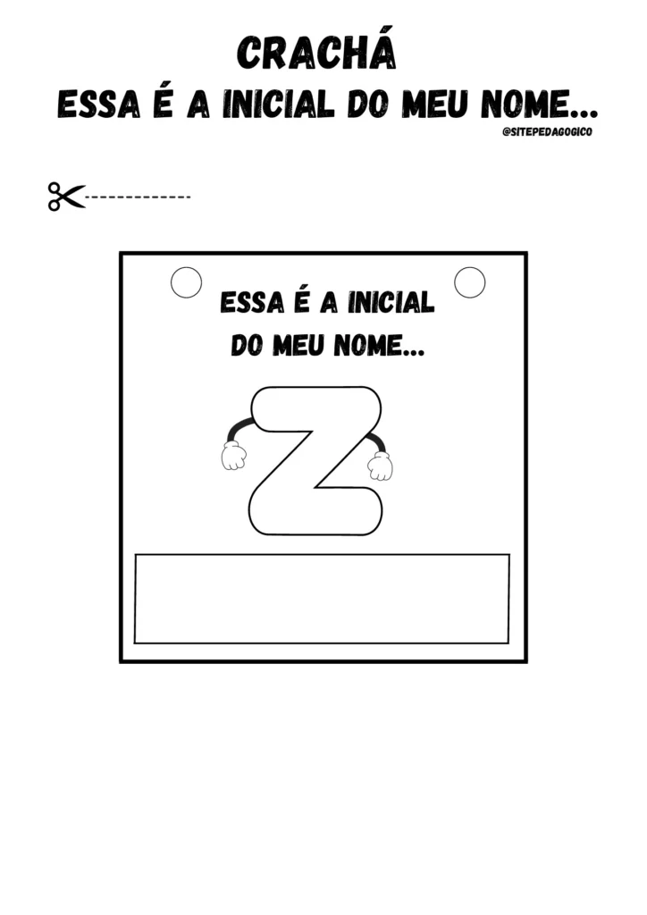 Atividade de crachá com iniciais do nome — p26 | Atividades Educação Infantil (ensinoja.com.br)