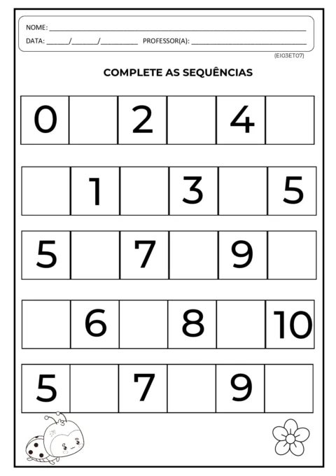 Atividades de Alfabeto, Vogais e Números (Pré) – PDF — p5 | Atividades Educação Infantil (ensinoja.com.br)
