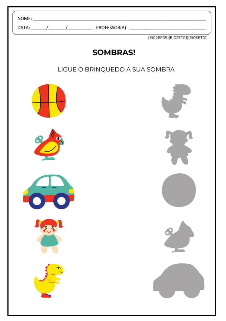 Atividades Maternal e Pré: Sombras, Colorir, ligue e desenho livre — p3 | Atividades Educação Infantil (ensinoja.com.br)