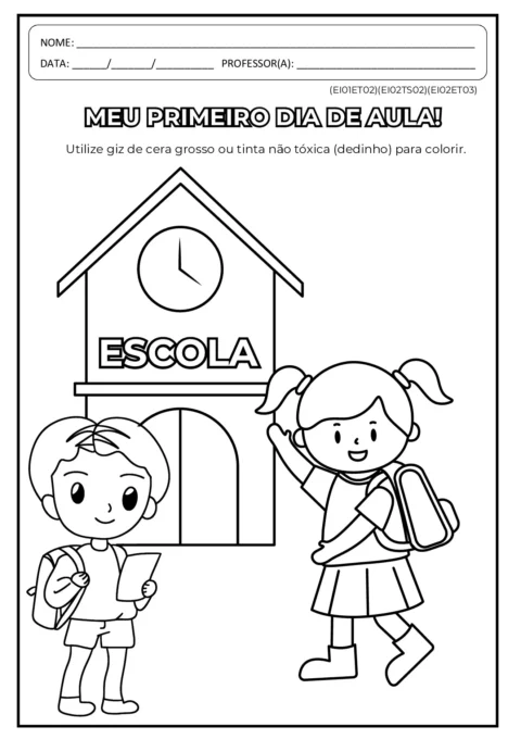 Atividades Volta às Aulas Maternal para Imprimir