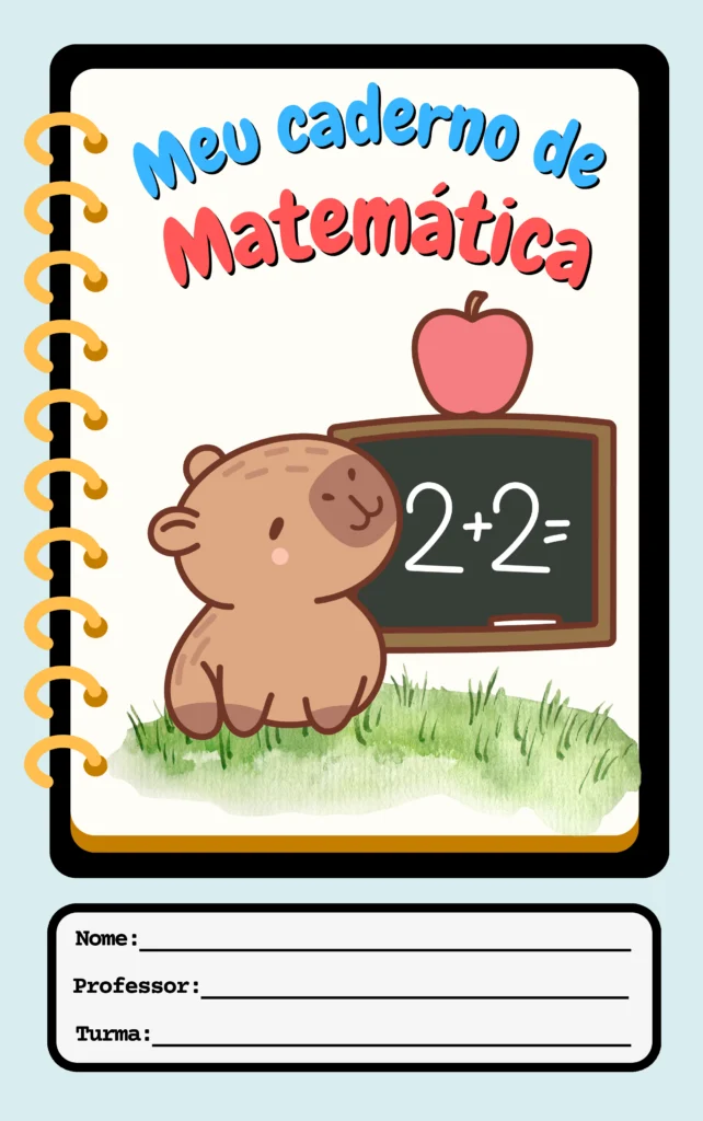 Capa de Caderno Infantil Capivara em PDF — p2 | Atividades Educação Infantil (ensinoja.com.br)