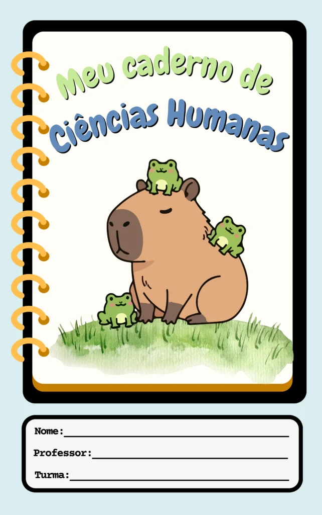 Capa de Caderno Infantil Capivara em PDF — p4 | Atividades Educação Infantil (ensinoja.com.br)